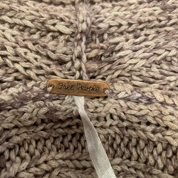 Free People Cable Knit Open Front Brown Cardigan M - Picture 8 of 10